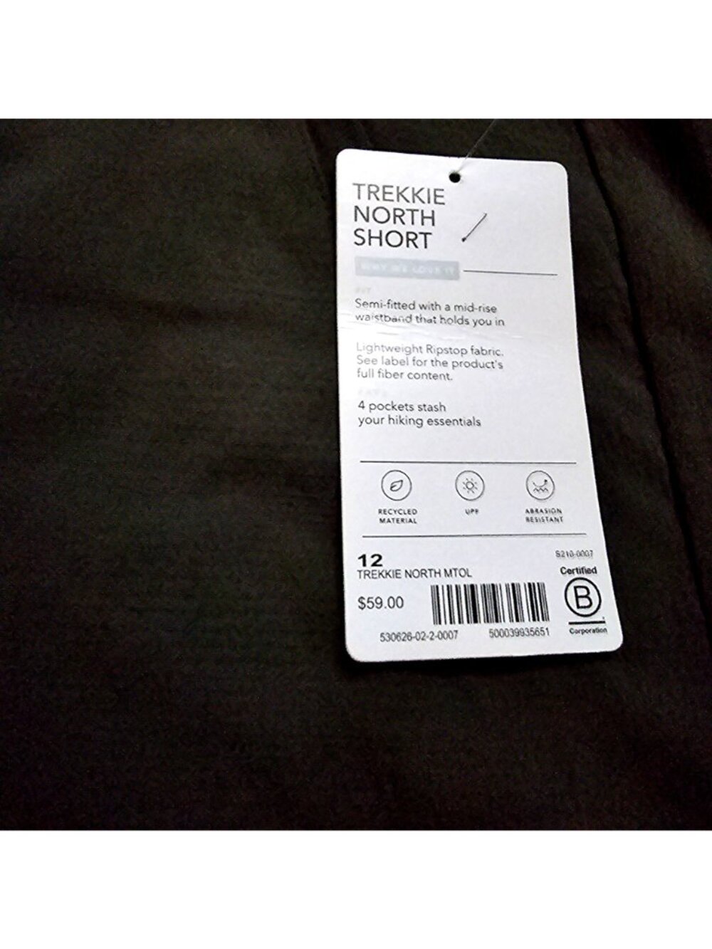 Trekkie North Hiking Shorts Womens Size 12 Olive Green Ripstop Fabric 4-Pockets - Picture 6 of 16